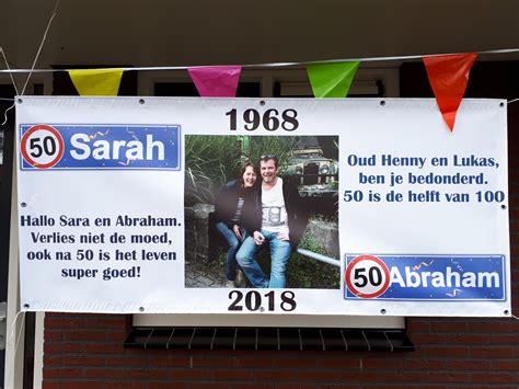 Spandoek teksten voor de 50 jarige Abraham of Sarah